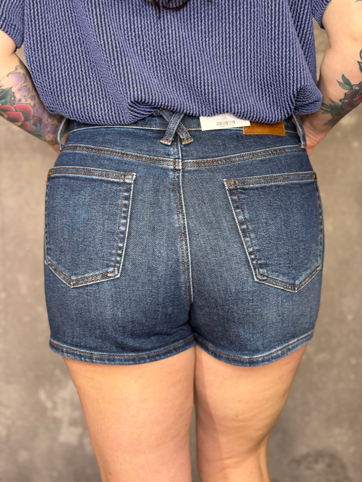 Judy Blue Dark Wash Tummy Control Short (S - 3X)