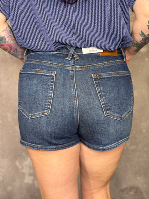 Judy Blue Dark Wash Tummy Control Short (S - 3X)
