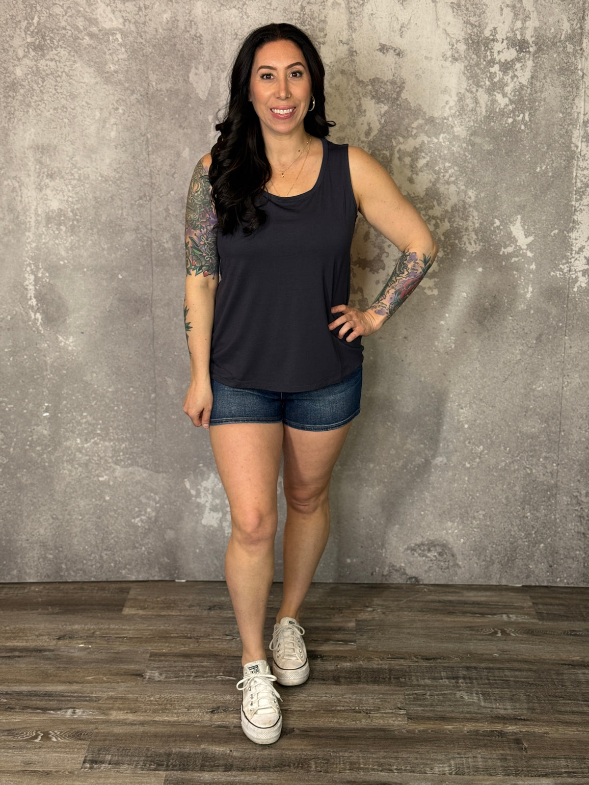 The Tori Tank - Coal Black (Small - 3X)