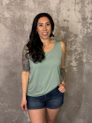 The Tori Tank - Moss Green (Small - 3X)