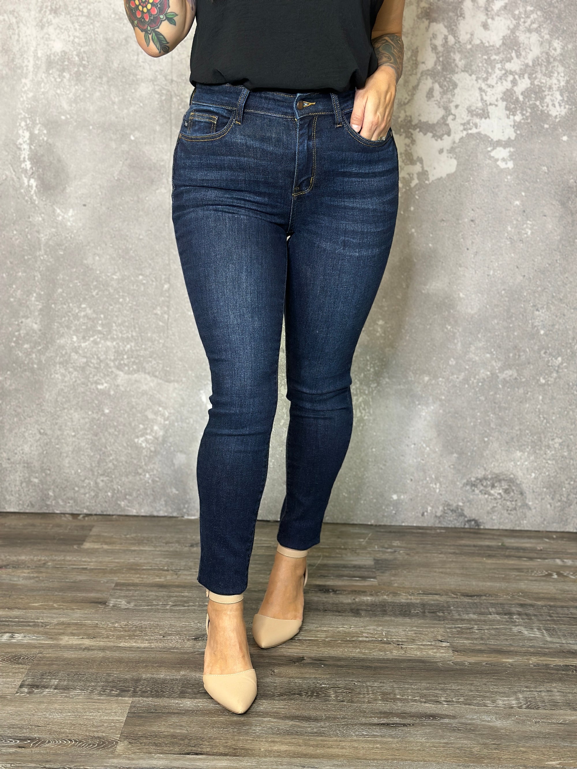 Judy Blue Dark Wash Sara Skinny Jean (sizes 24-24W) - BESTSELLER