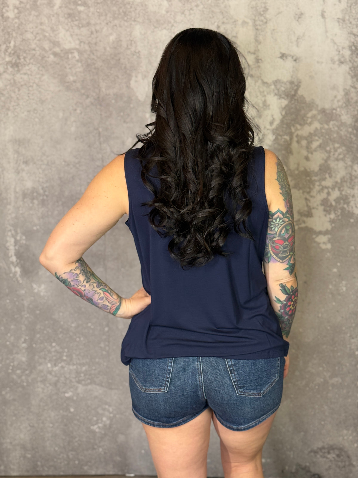 The Tori Tank - Navy (Small - 3X)