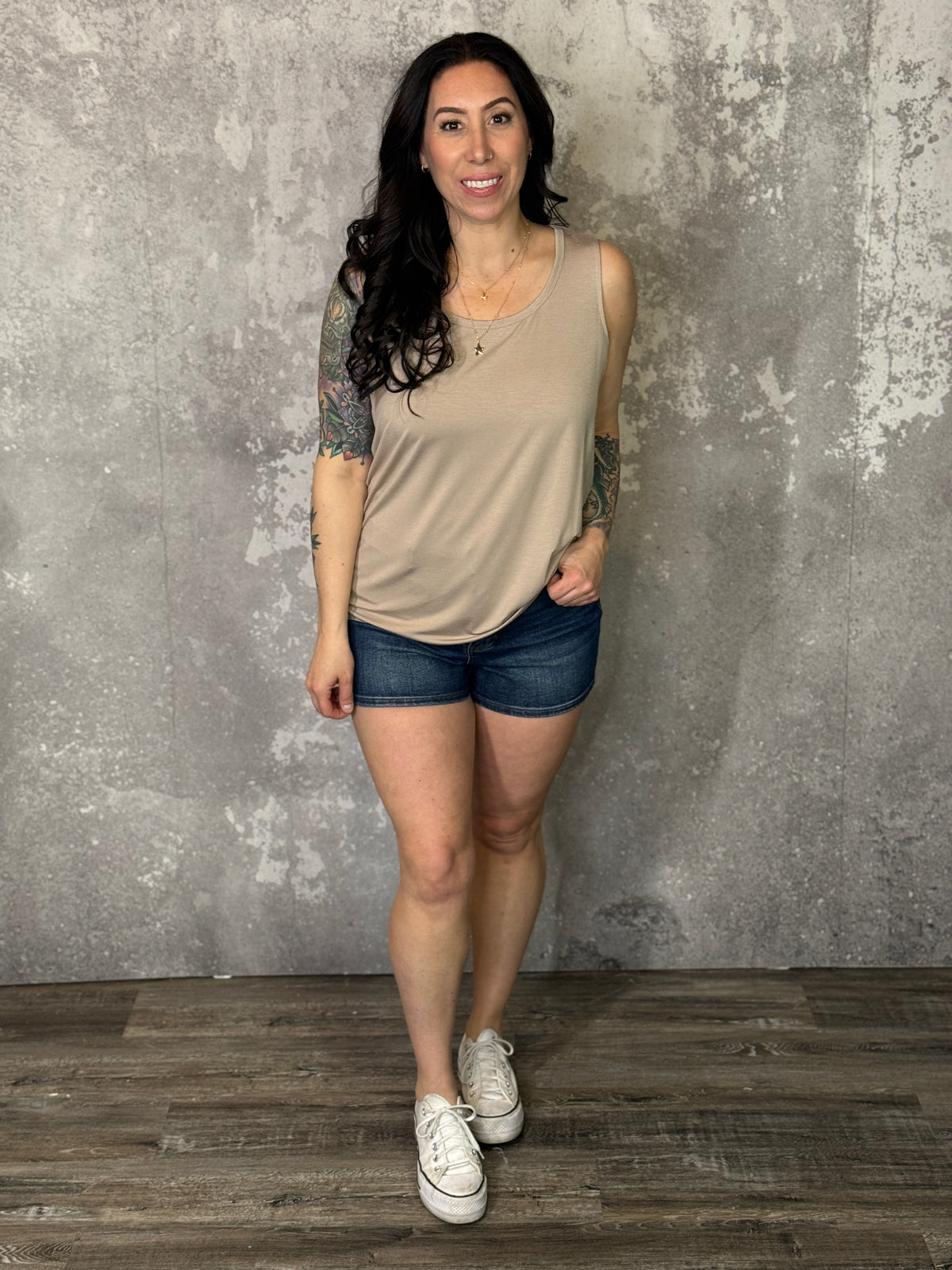 The Tori Tank - Taupe (Small - 3X)