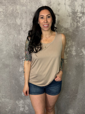 The Tori Tank - Taupe (Small - 3X)