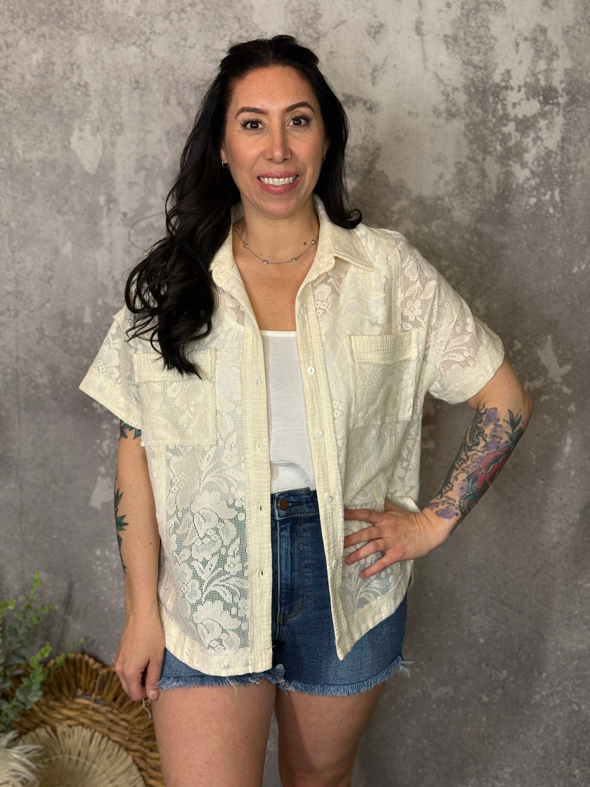 Cream Lace Blouse