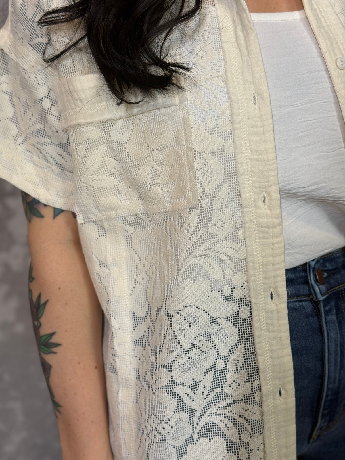 Cream Lace Blouse