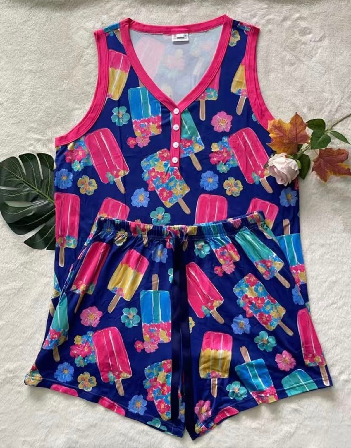 PREORDER Buttery Shirley Tank/Short Set - Popsicle - FINAL SALE