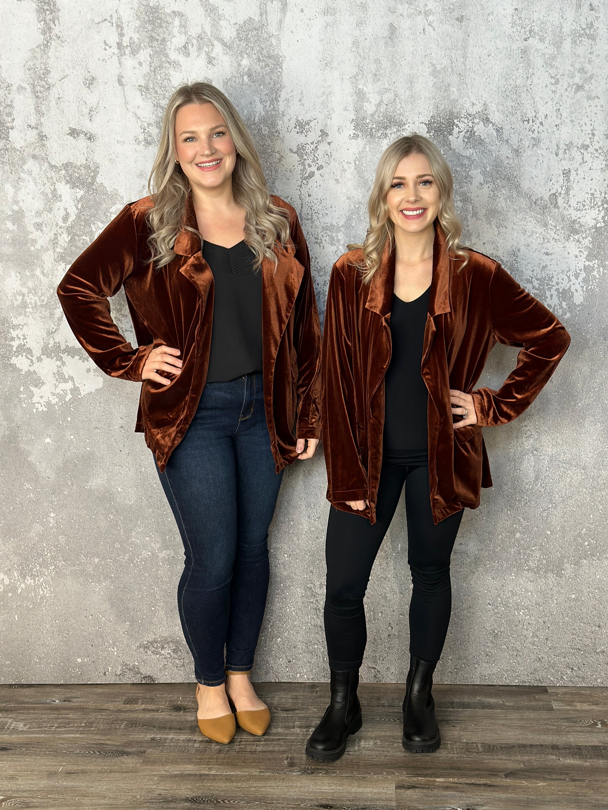 Rust Velvet Blazer- LAST ONE SMALL