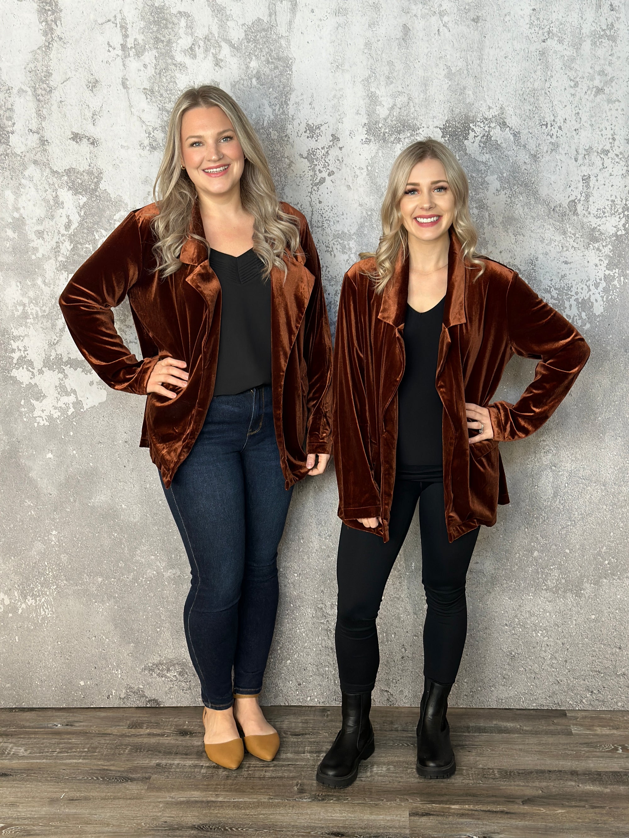 Rust Velvet Blazer - FINAL SALE