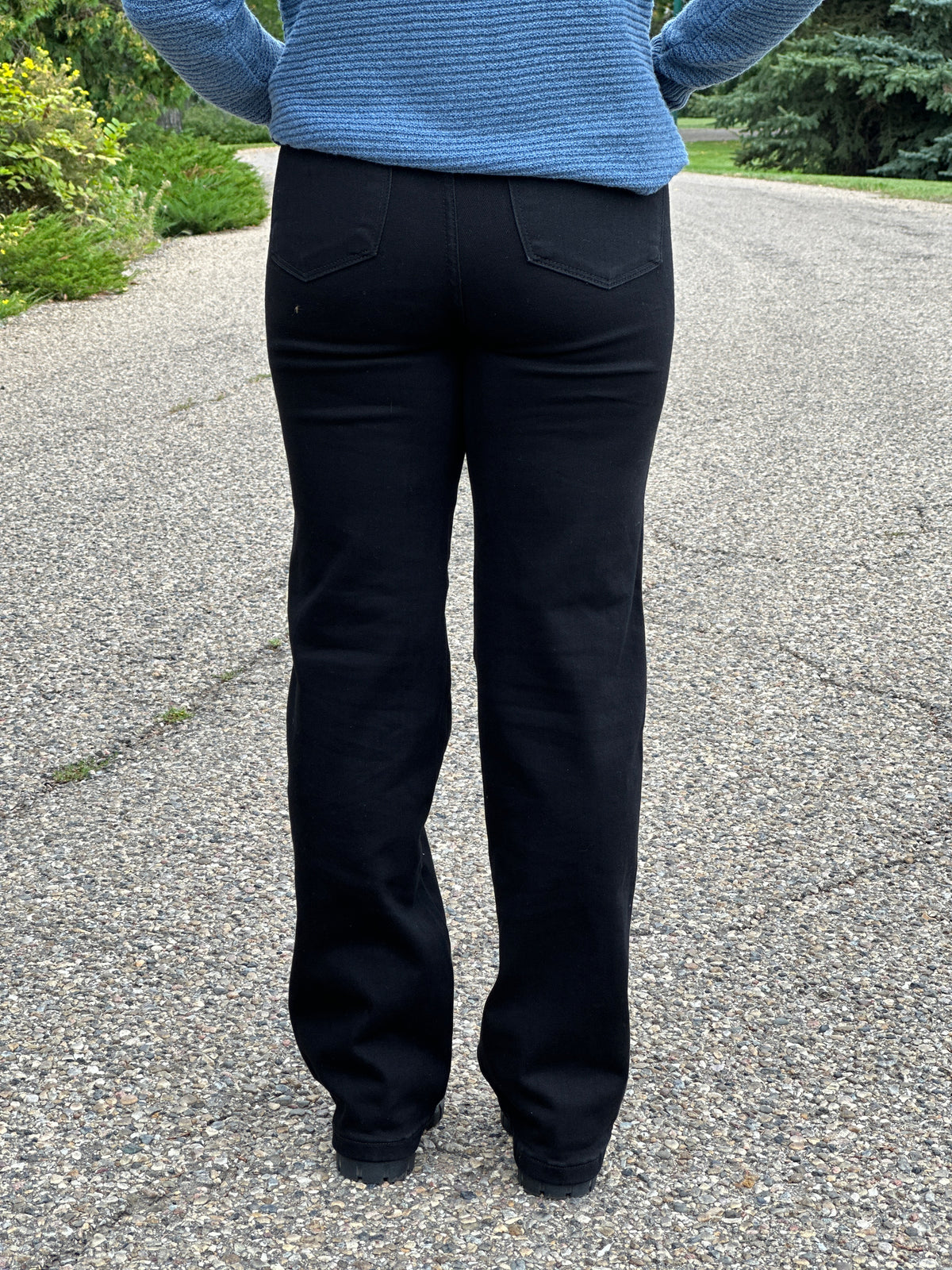 Judy Blue Straight Leg  Tummy Control Black Jean (sizes 0/24-24W) - FINAL SALE