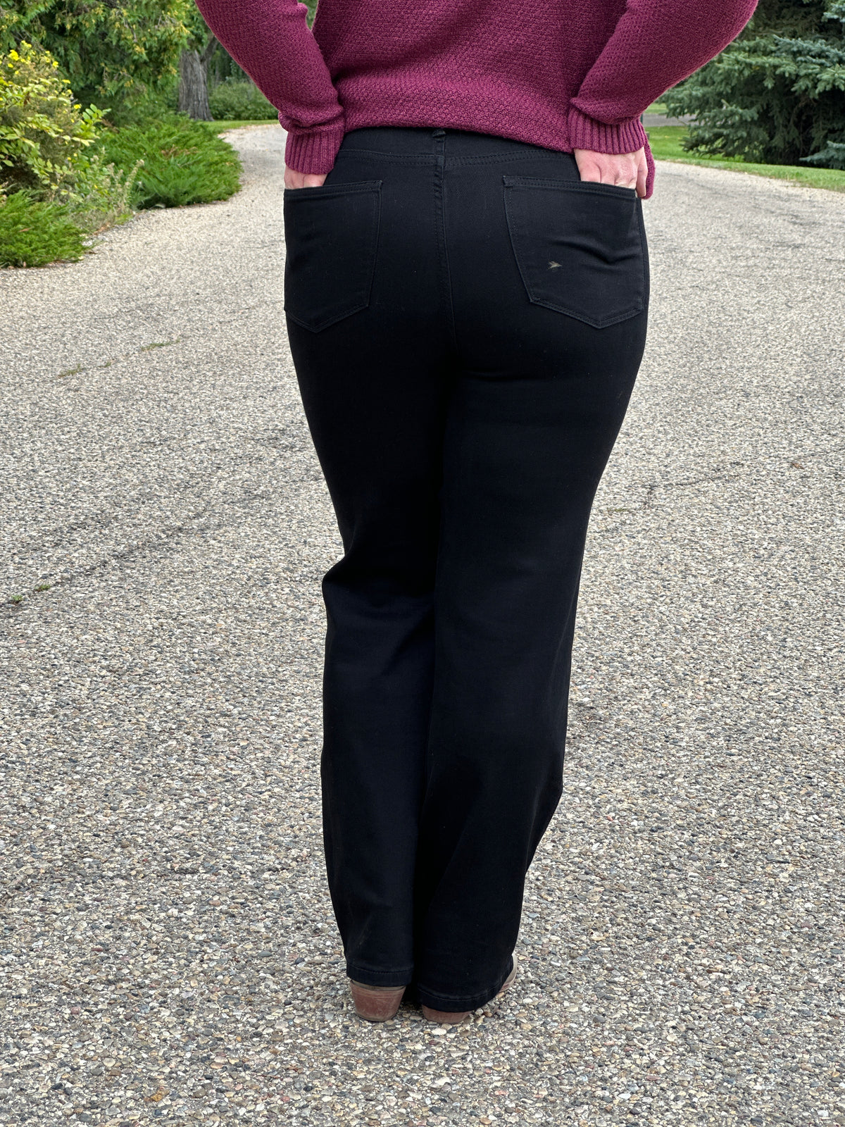 Judy Blue Straight Leg  Tummy Control Black Jean (sizes 0/24-24W) - FINAL SALE