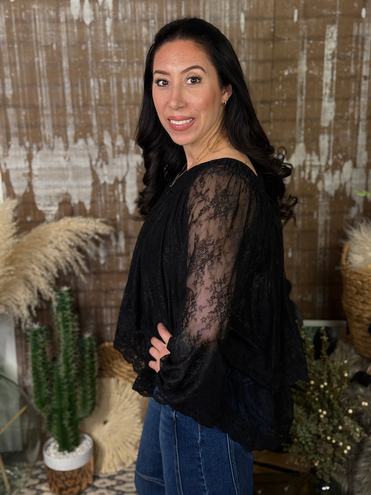 Lace Long Sleeve with Front Tie