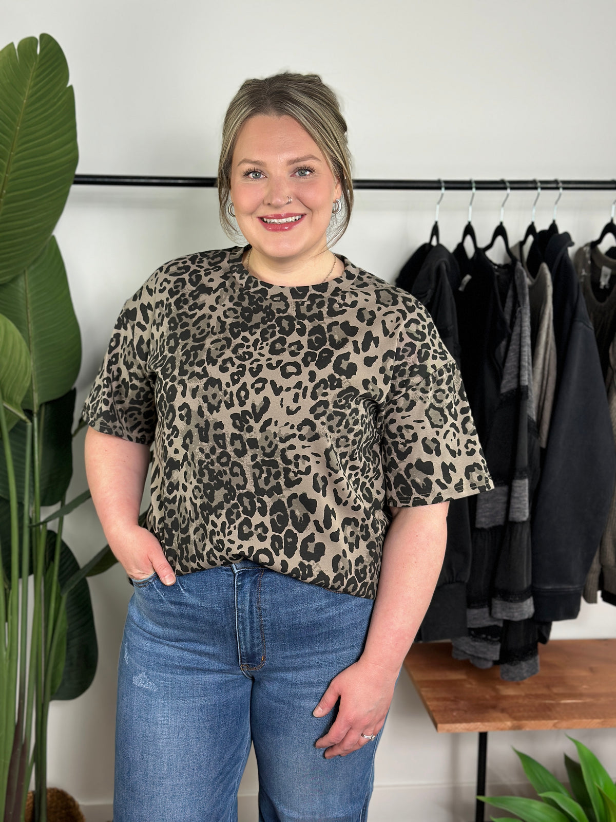 Olive Leopard Tee (Small - 3X)