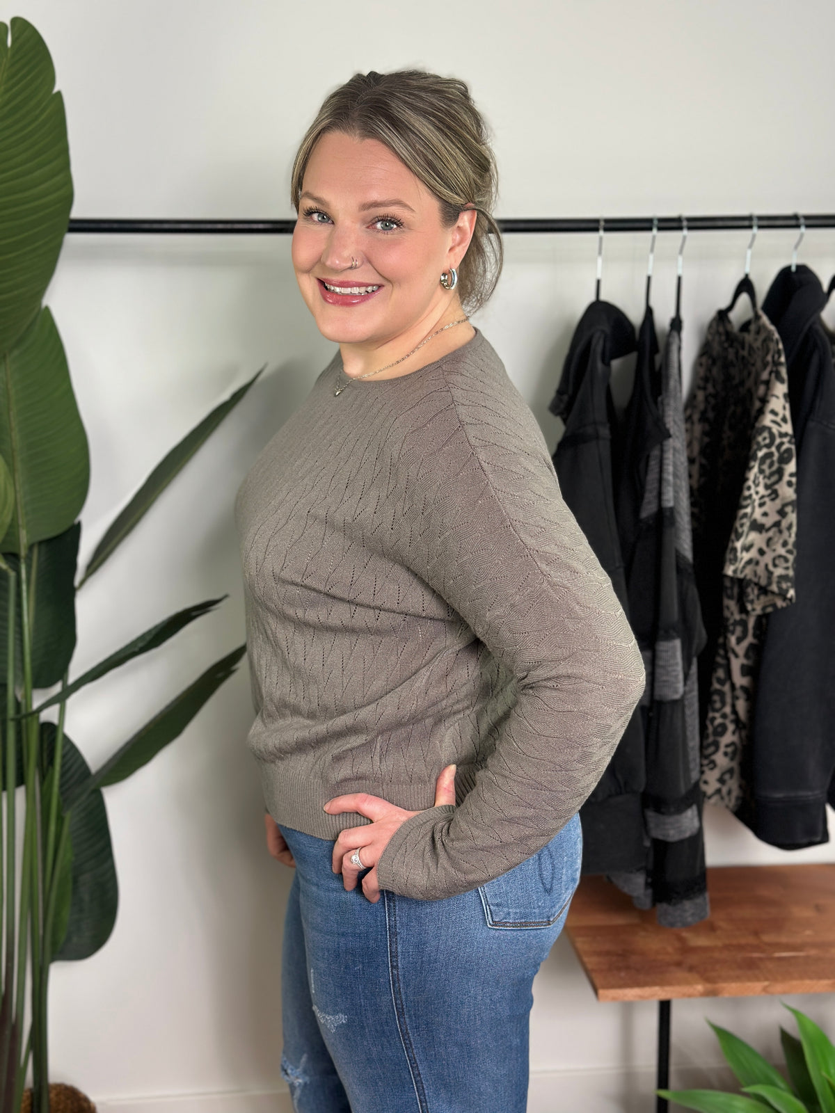 Lightweight Olive Sweater Top