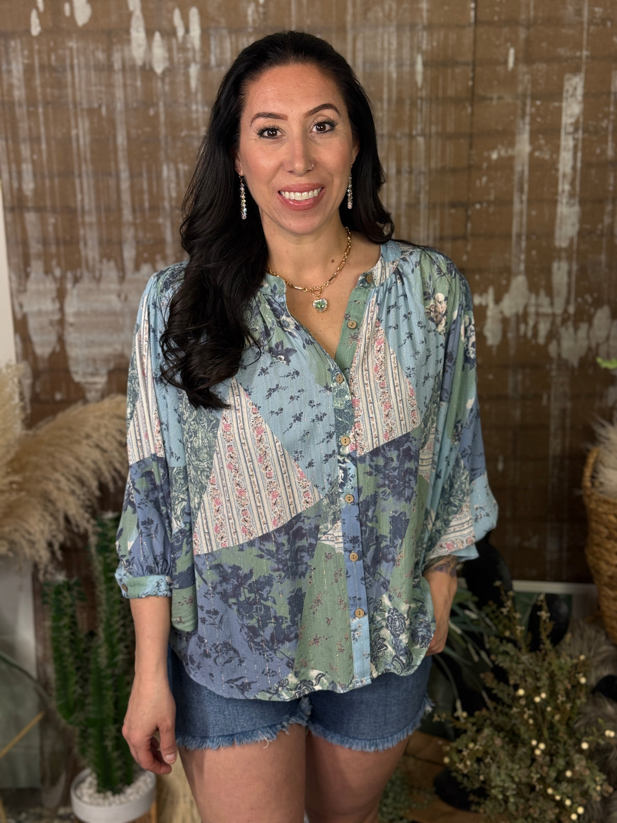 Faux Patchwork Top