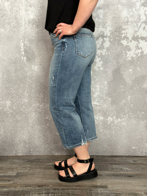 Judy Blue Black Button Fly Wide Leg Crop Jean (sizes 0/24-24W)