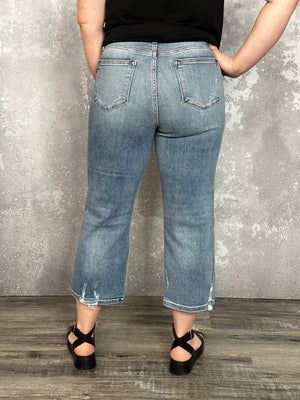 Judy Blue Black Button Fly Wide Leg Crop Jean (sizes 0/24-24W) FINAL SALE