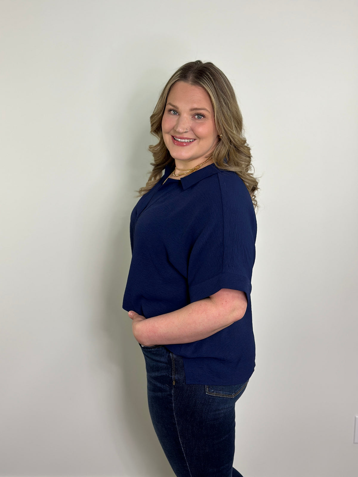 Short Sleeve Airflow Top  - Navy