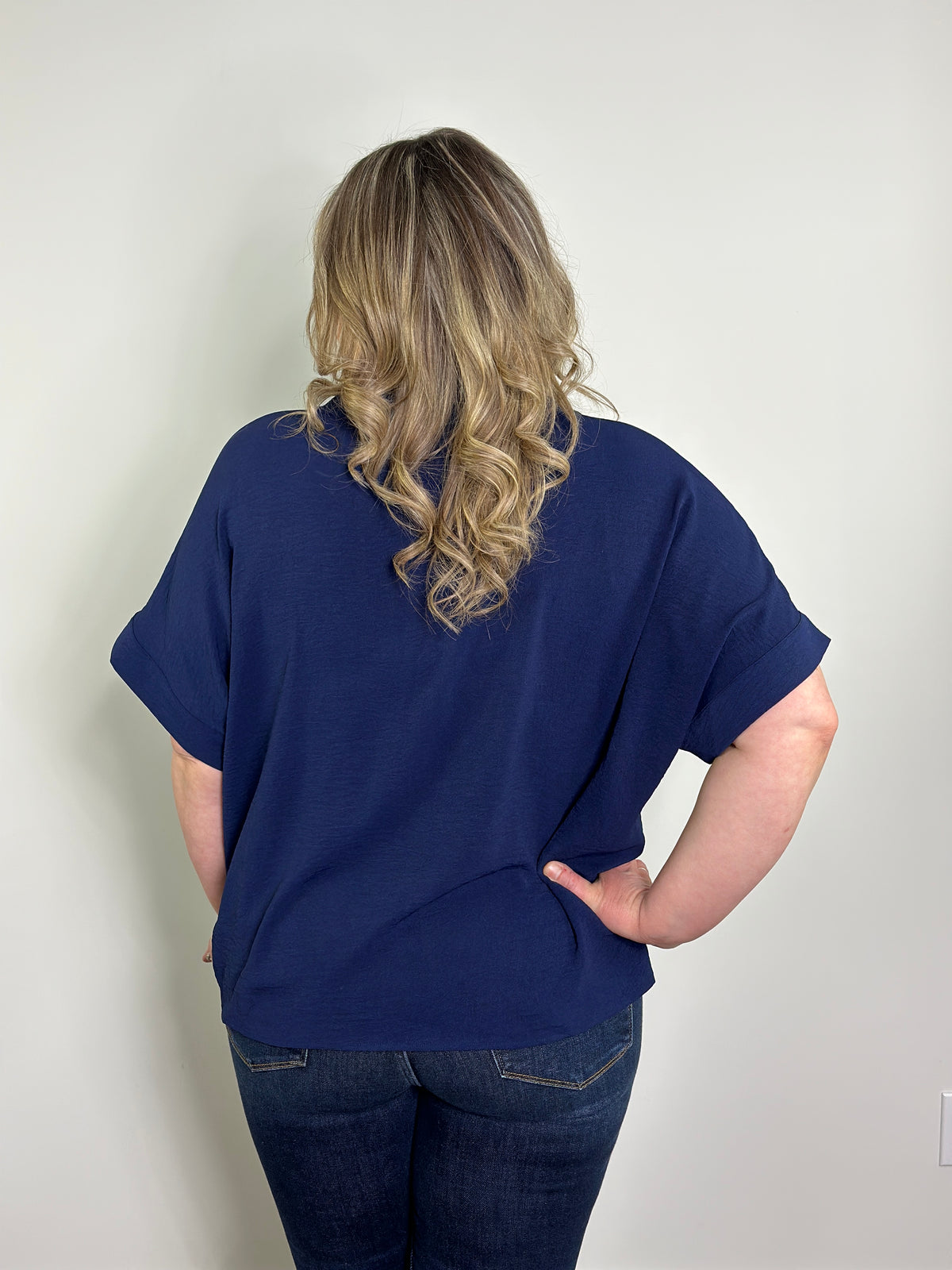 Short Sleeve Airflow Top  - Navy