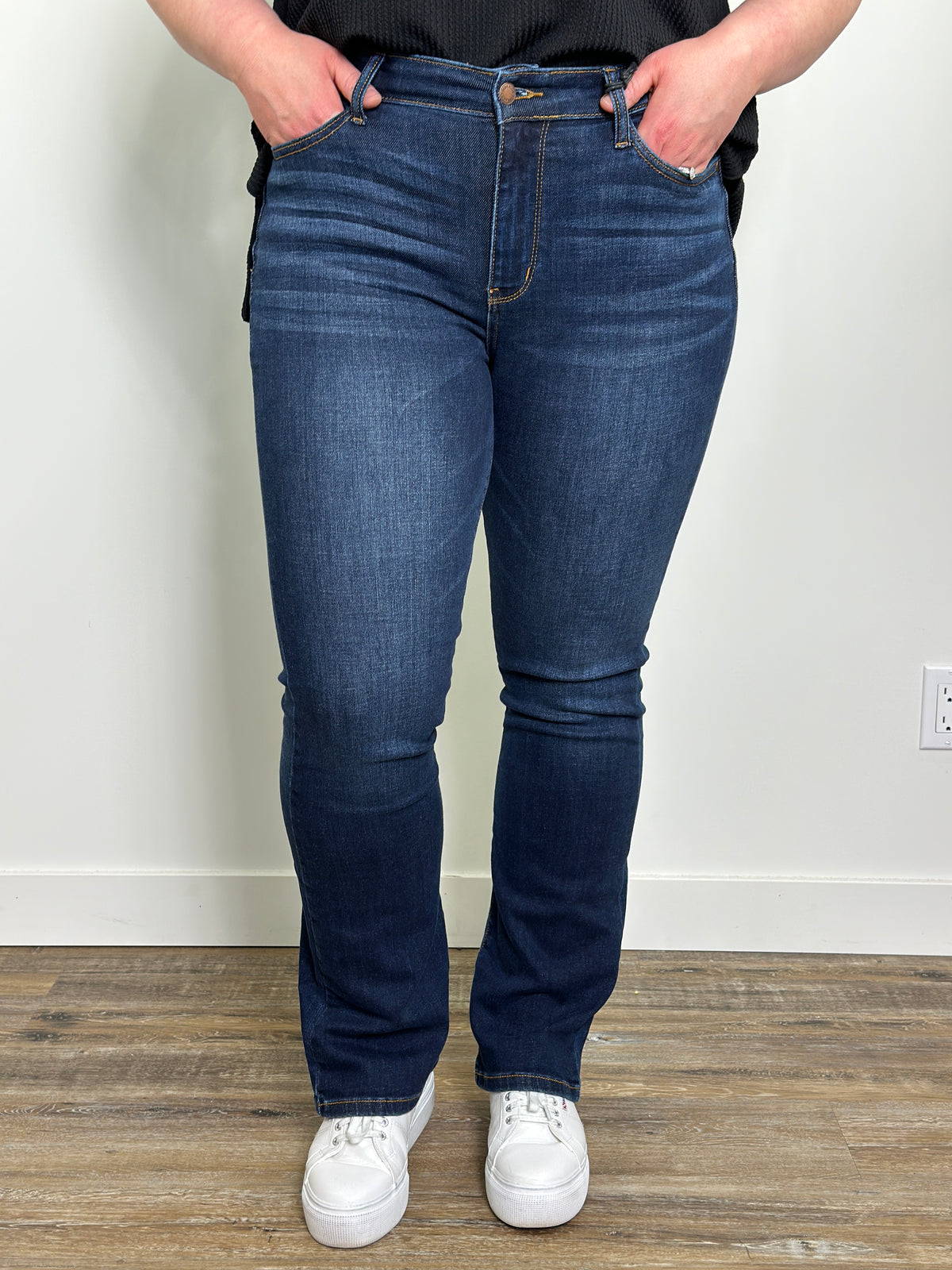 Judy Blue Dark Wash Midrise Bootcut Jeans (sizes 0/24-24W)