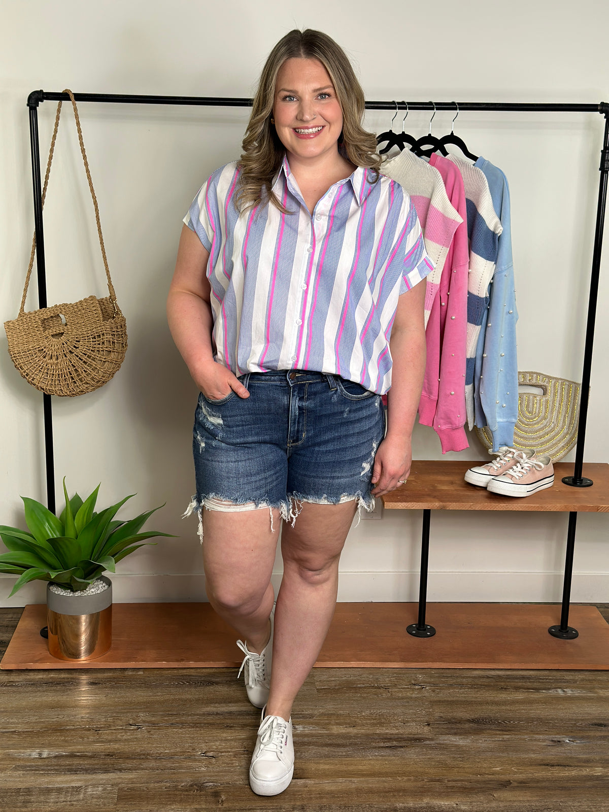 Stripe Collared Blouse - FINAL SALE