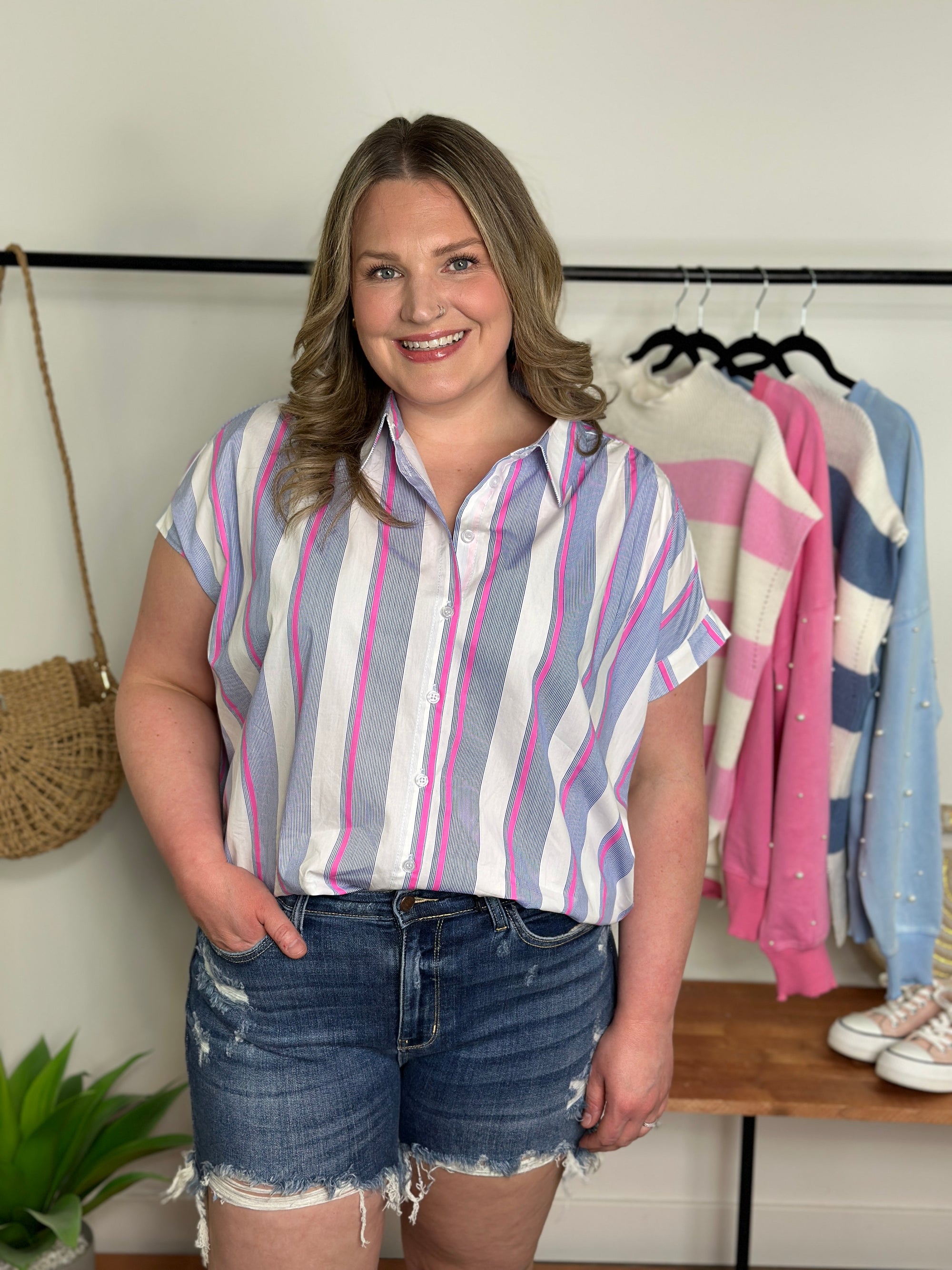 Stripe Collared Blouse - FINAL SALE