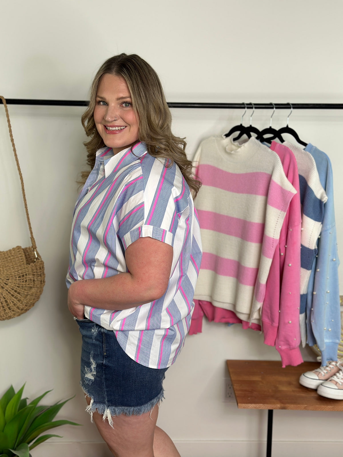 Stripe Collared Blouse - FINAL SALE