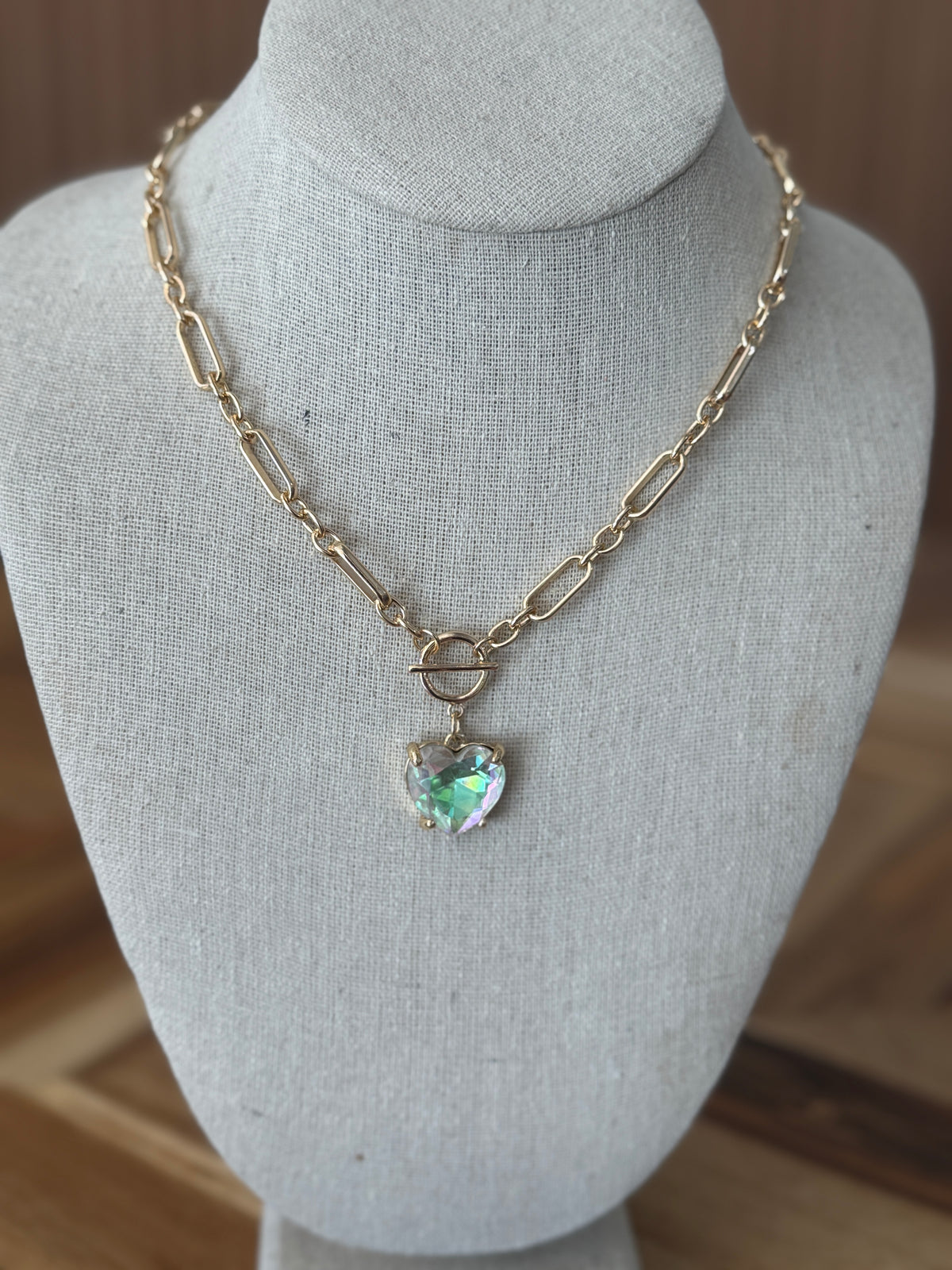 Heart on Fire Necklace - Iridescent