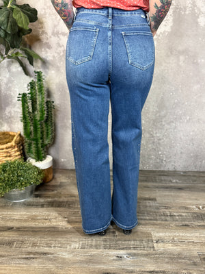 RFM Rhinestone Wide Leg Jean (sizes 24-24W)