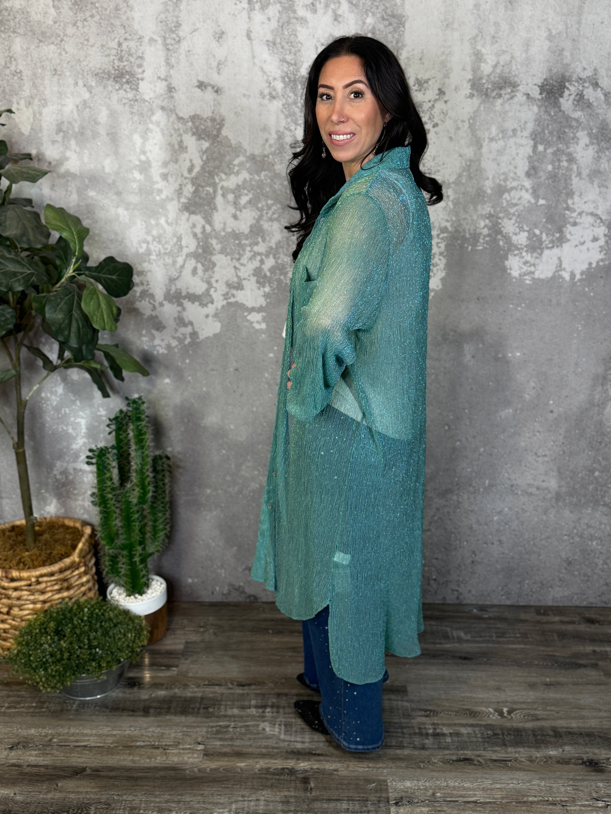 Shimmery Mermaid Duster  - (Small - 3X)