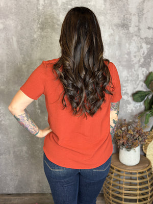 Short Sleeve Annie Airflow Top - Rust   (Small - 2X)