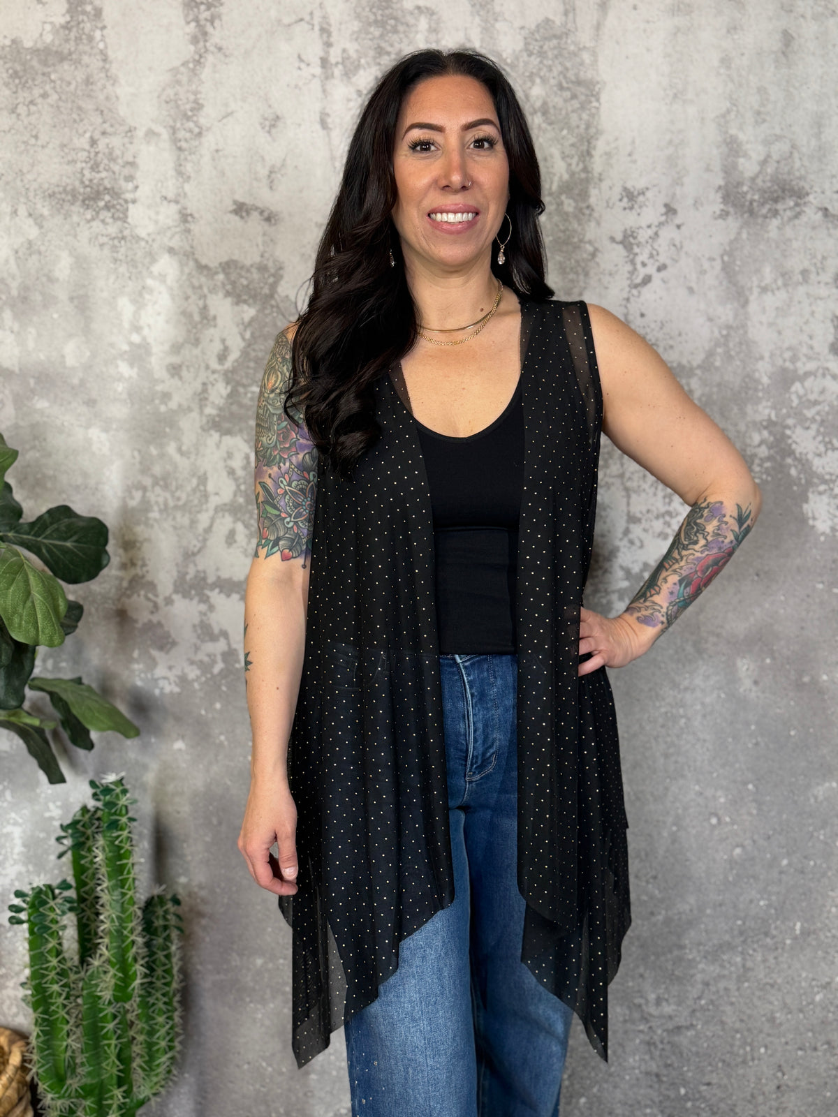 Gold Studded Vest (Small - 3X)