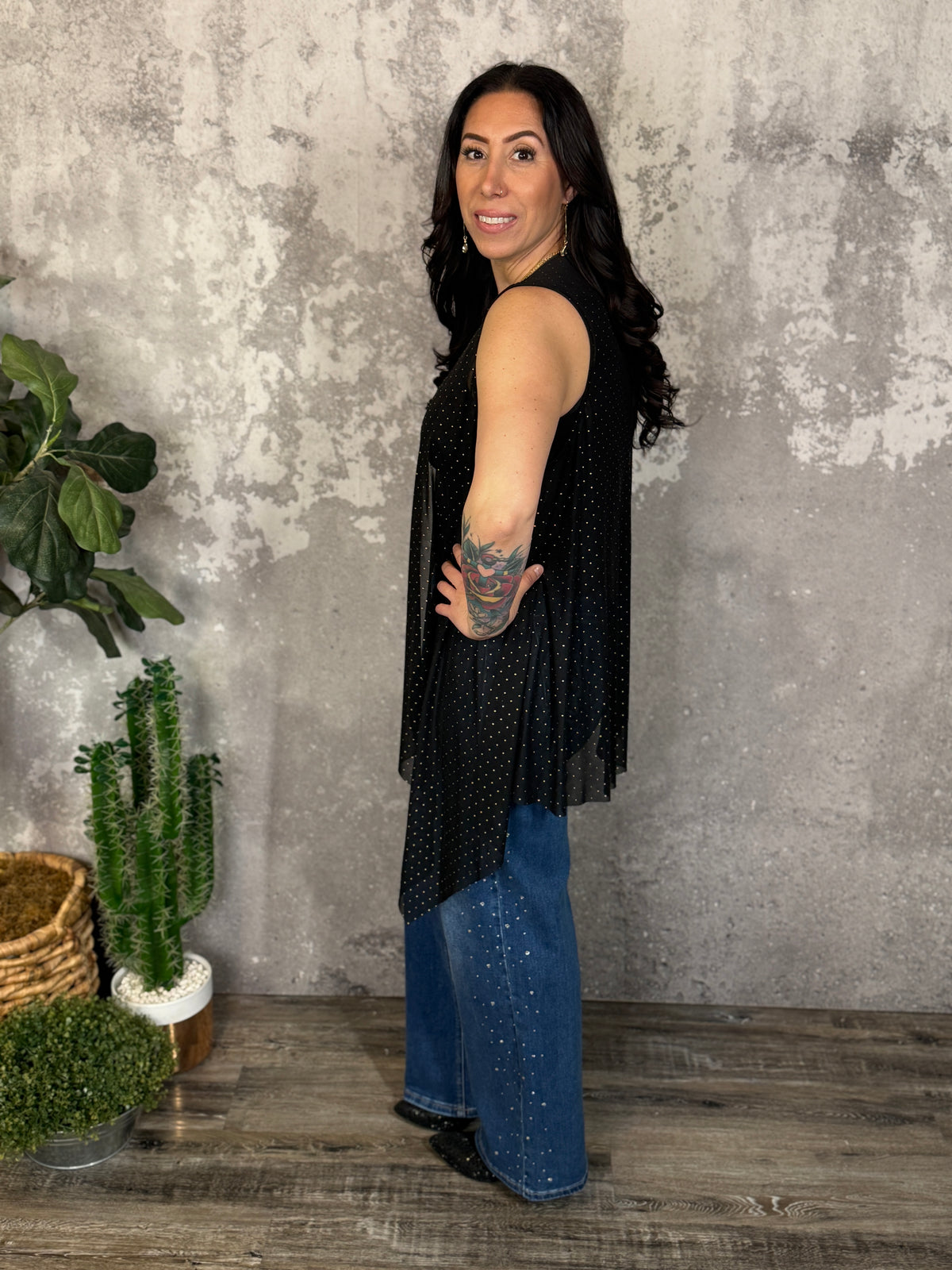 Gold Studded Vest (Small - 3X)
