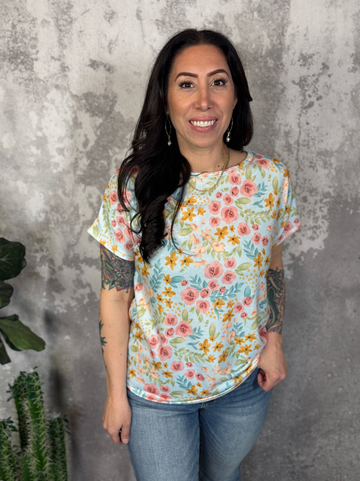 Buttery Soft Print Top - Summer Floral