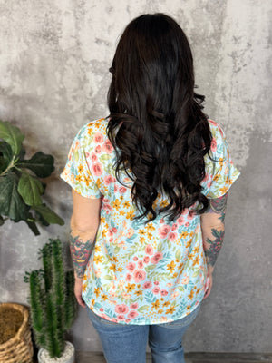 Buttery Soft Print Top - Summer Floral