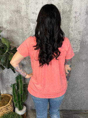 Coral Cotton Tee
