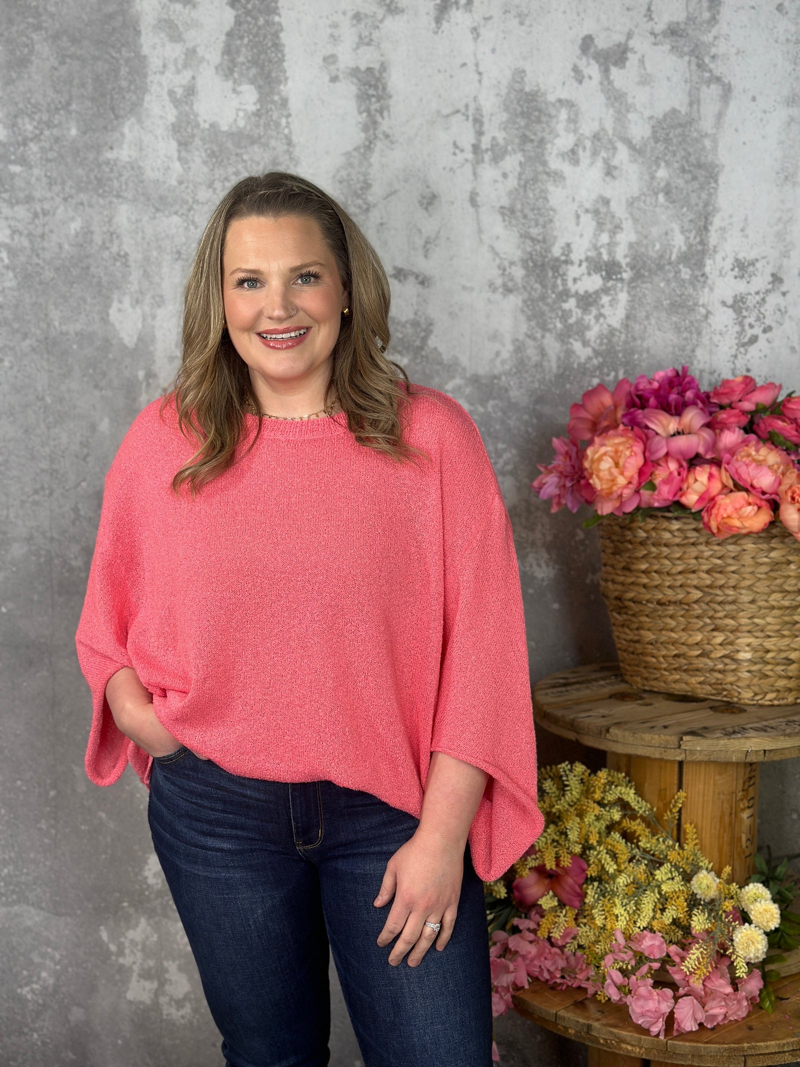 Lightweight Coral Sweater