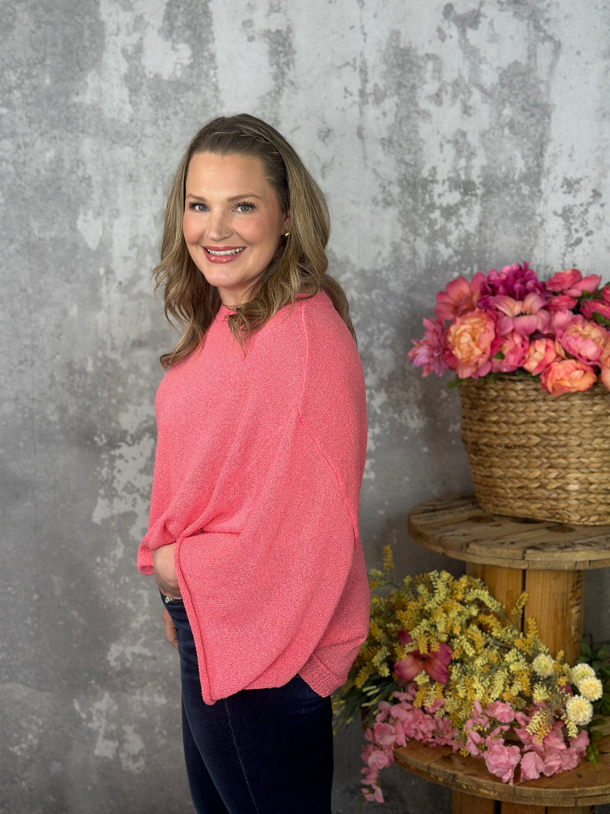 Lightweight Coral Sweater