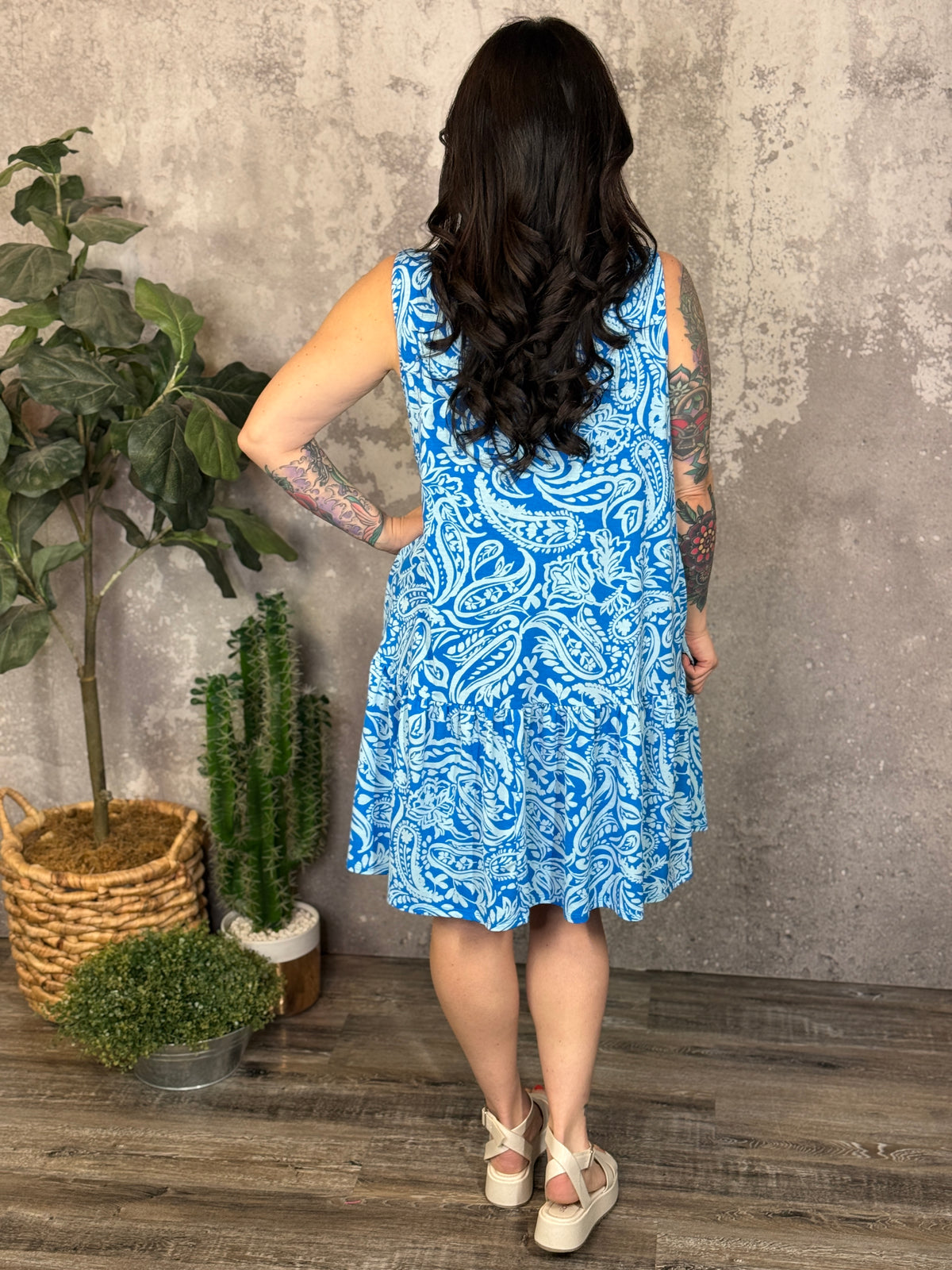 The Wrinkle Free Fairway Dress - Multi Blue (Small - 3X)