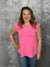 The Wrinkle Free Lizzie Ruffle Tank - Neon Pink (Small - 3X)