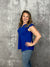 The Wrinkle Free Lizzie Ruffle Tank - Royal Blue (Small - 3X)