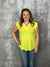 The Wrinkle Free Lizzie Ruffle Tank - Neon Yellow (Small - 3X)
