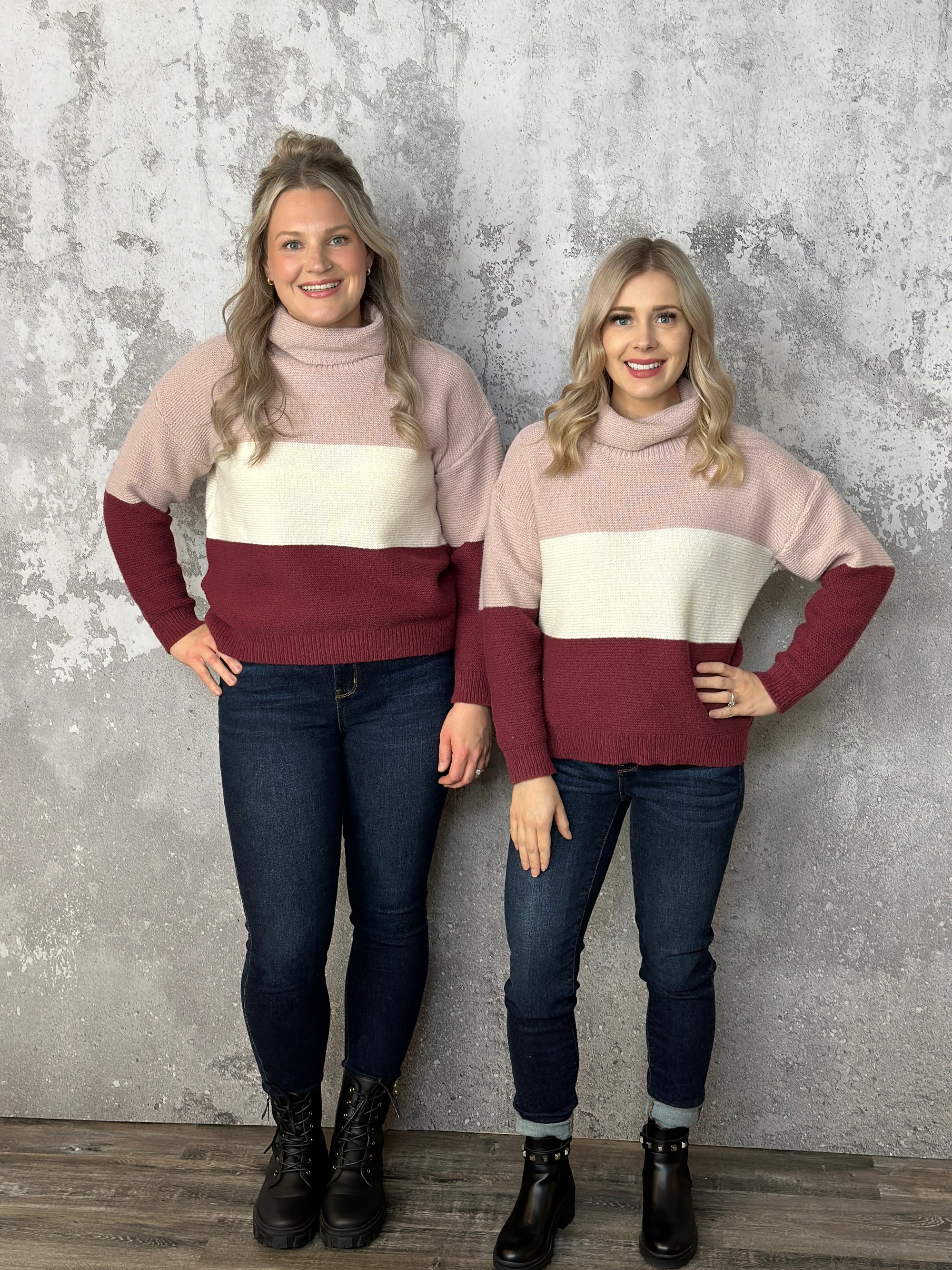 Burgundy Blush Cowl Sweater