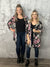 The Wrinkle Free Button Detail Black/Mauve/Olive Floral Cardigan - (Small - 3X)