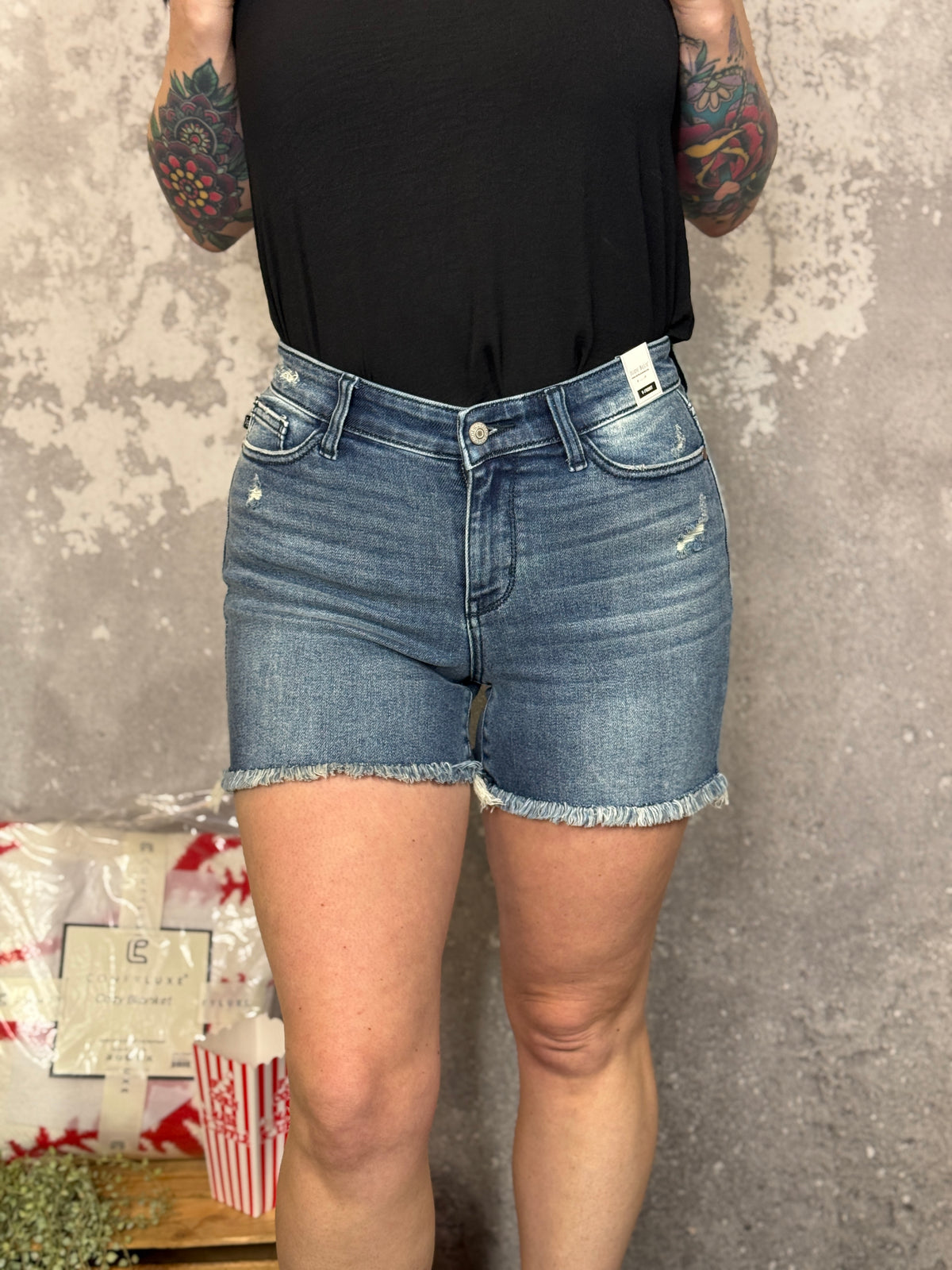Judy Blue High Waisted V - Front Shorts (S - 3X) RESTOCK