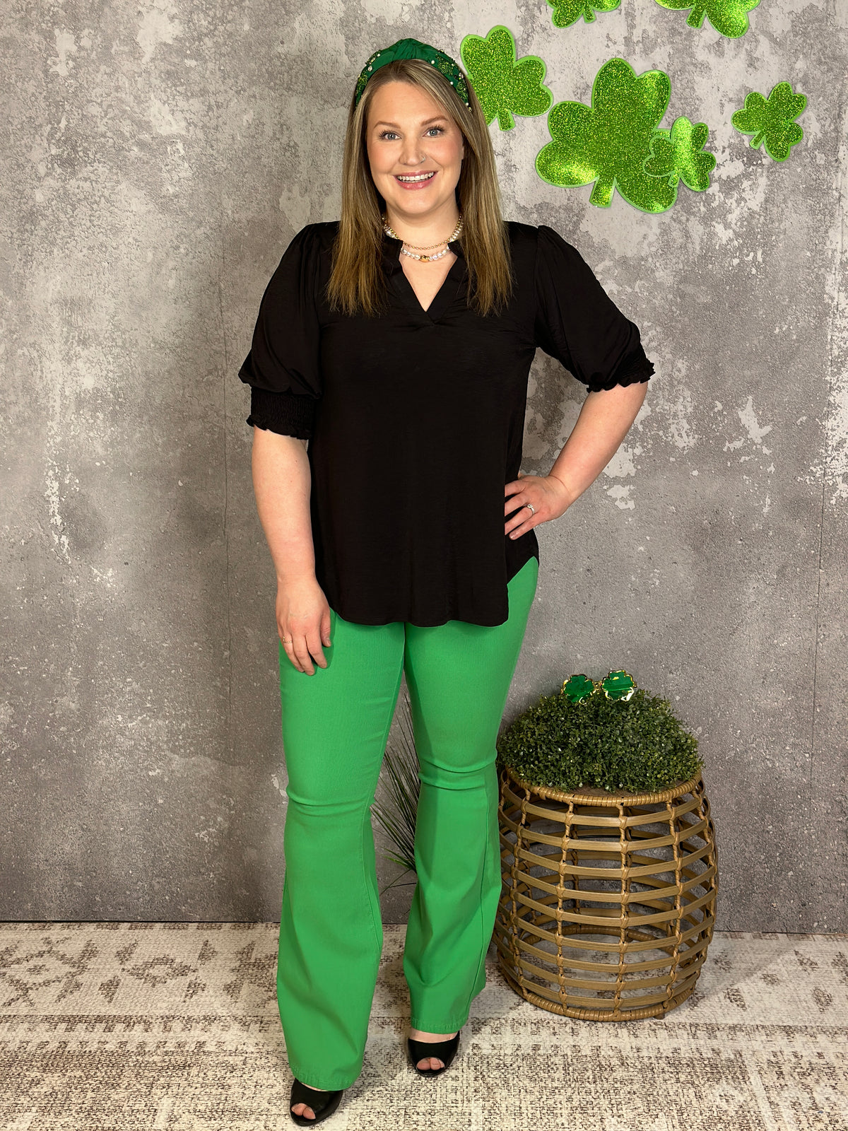 Disco Stretch Flare - Green - FINAL SALE