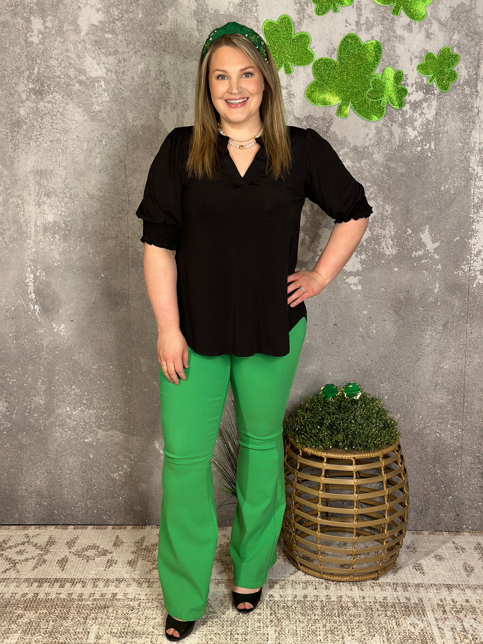 Disco Stretch Flare - Green - FINAL SALE