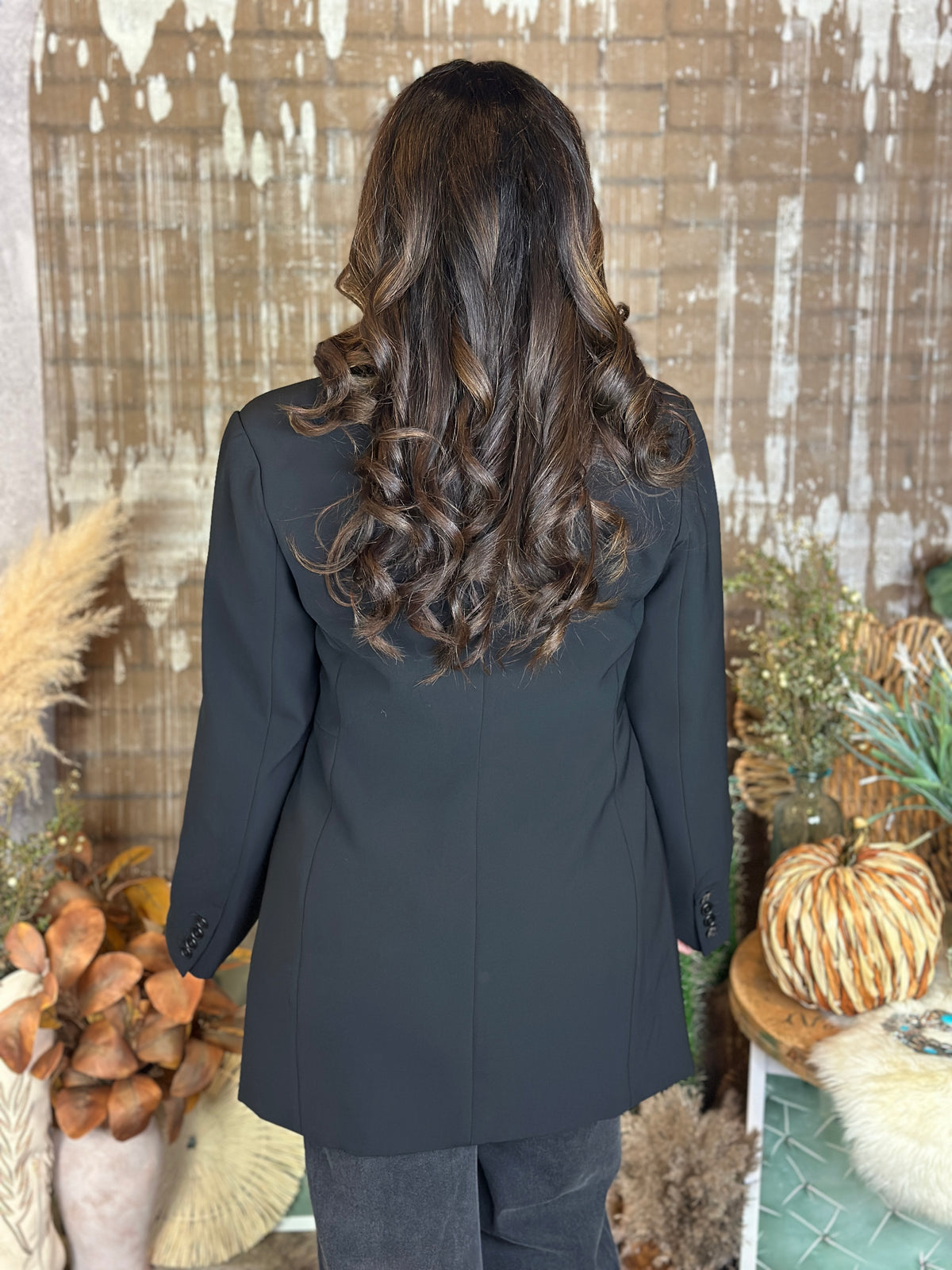 Black Embroidered Studded Blazer