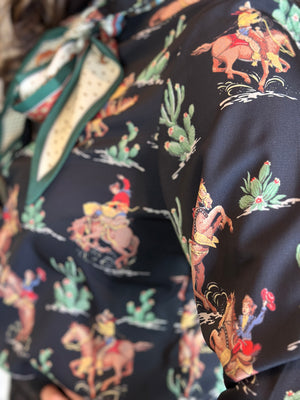 Prairie Rose Cowgirl Western Top with Pearl Snap Buttons