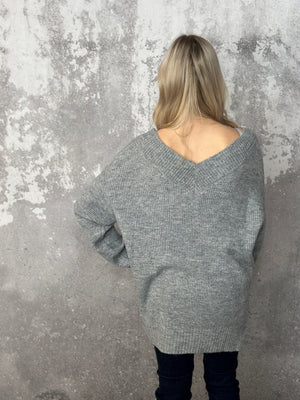 Grey Vneck Sweater Tunic